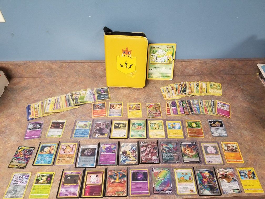 Nice pokemon card collection 2016 to current with binder holos toploaders and more Great Value