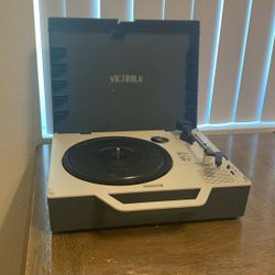 Victrola Record Player and Vinyl Records 