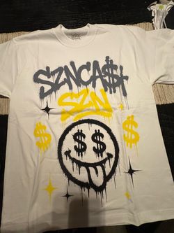 Large SZN Cash Graphic T-Shirt White