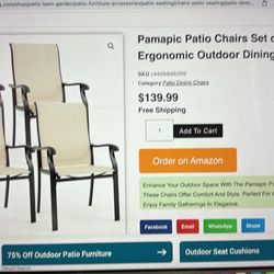 New Pamapic Chairs, Set of 4 (W6058)
