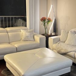 white ottoman ( sofas not include) 