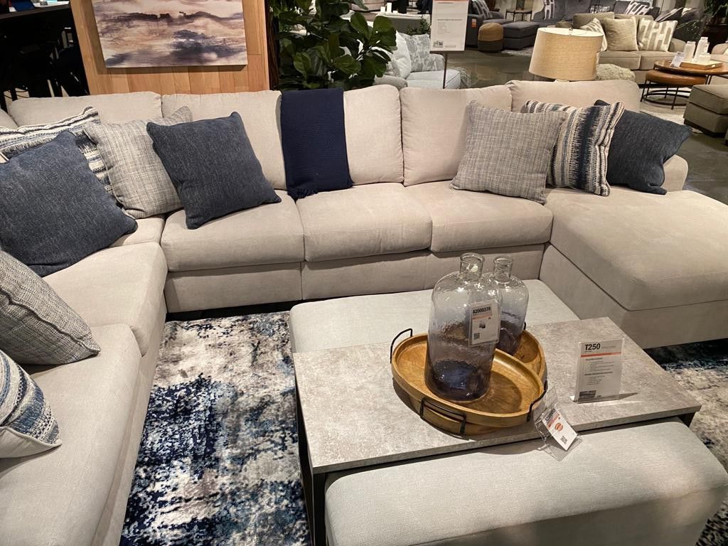 Lowder Stone 4-Piece Right-Arm Facing Sectional With Ottoman$10 Down Payment And Financing Available