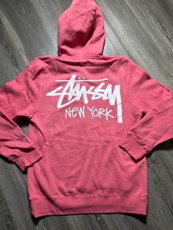 Stussy New York Chapter Pink Full Zip Up Hoodie Mens Small NWOT NOS Rare Color