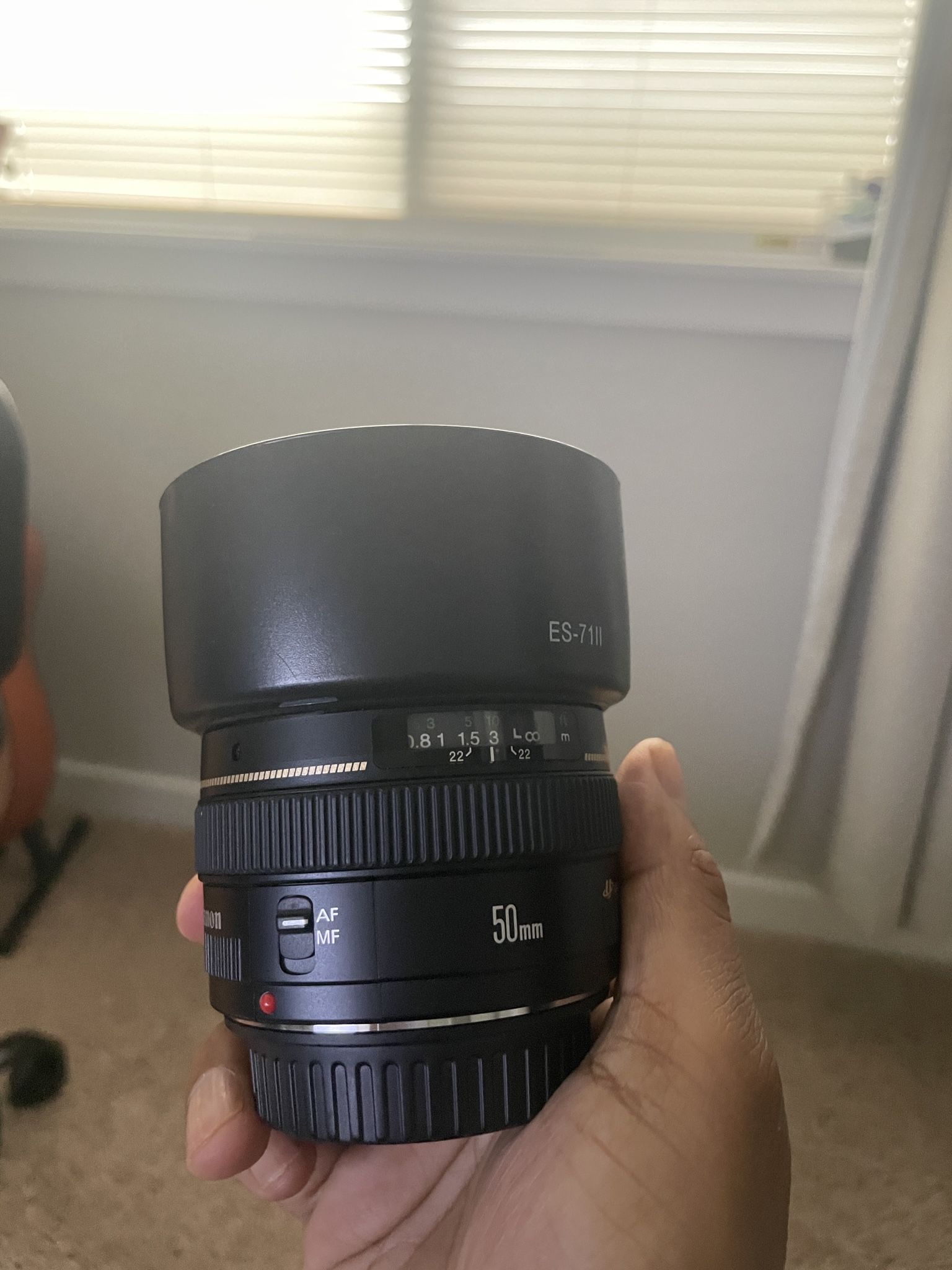 Canon EF 50mm 1.4 with hood