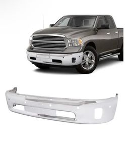 Front Bumper Face Bar for RAM 1(contact info removed)-2018 Chrome W/ Fog Light Holes & Sensors