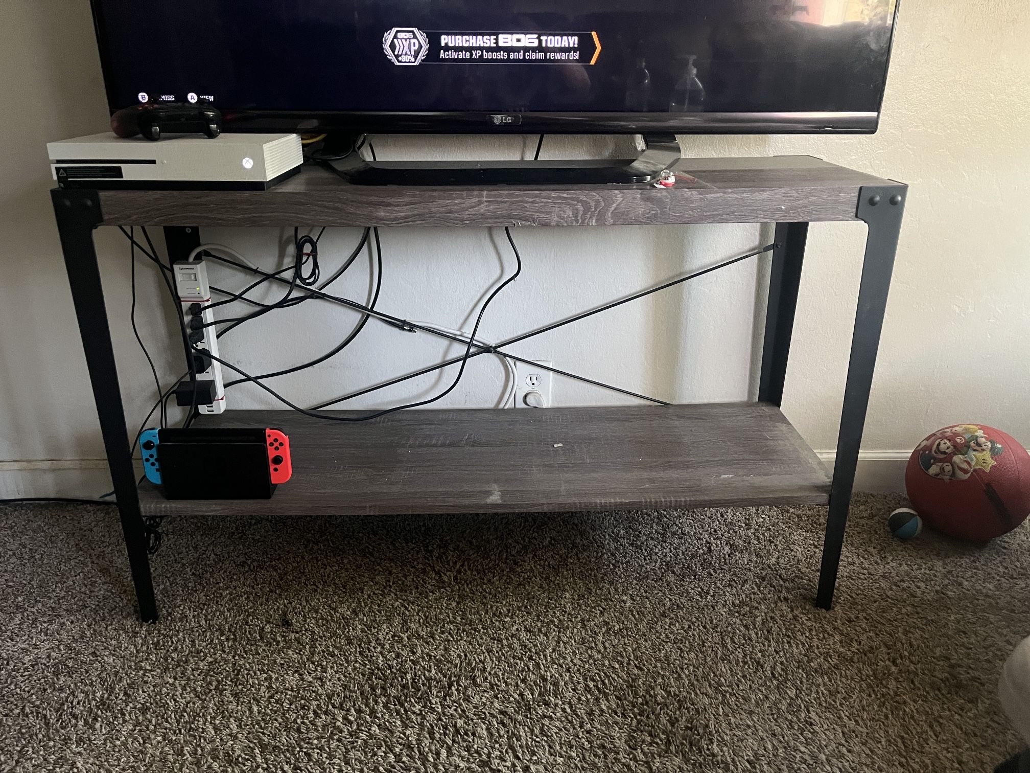 High Console Table With Extra Shelve Gray