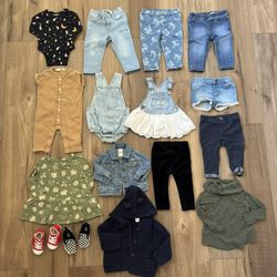 Baby girl dresses shirts jeans shoes sweater bundle lot
