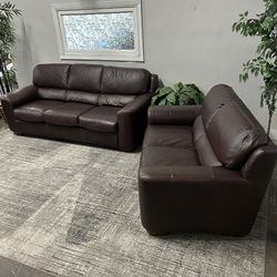 Leather Couch Set - Free Delivery