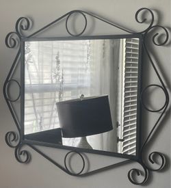 Black Wrought Iron Scroll Wall Mirror
