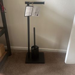 toilet butler with cleaning brush restroom decor