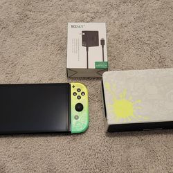 Nintendo switch oled splatoon edition with over 30 + games 256gb sd card