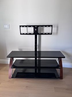 3-Tier Glass TV Stand with Mount