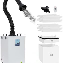 FC-2004 Fume Extractor For Laser Engraver 20W 30W 40W 50W, Strong Suction Power up to 420m³/h, 3-Stage Filtration System With 12 Filters For CNC Laser