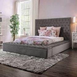 Brand New Grey Storage Bench Bed