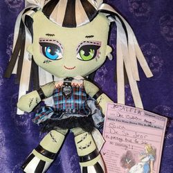 Mattel Monster High Doll 11" Frankie Stein Stuffed Plush Rag Ribbon Hair


