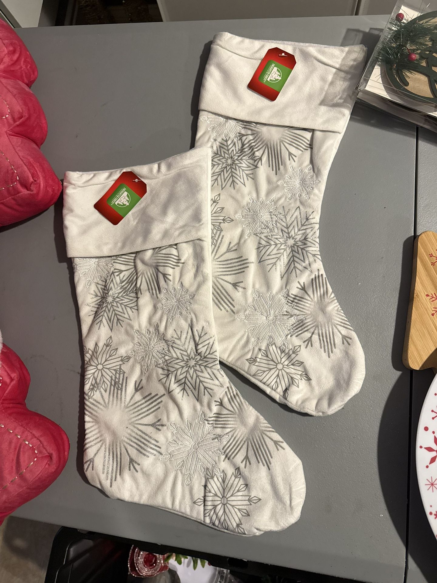 2 New White Stocking