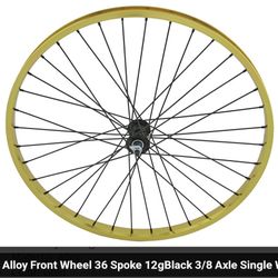 NEW GOLD ALLOY 26" BEACH CRUISER BICYCLE RIMS, FRONT AND REAR COMES AS SHOWN IN PICTURES