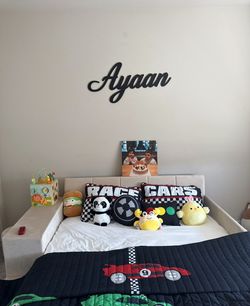 Queens Size Velvet Bed Frames Upholstered Grounded Bed, Wooden Mother & Child Bed with Bedside Desk and Little Round Stool,Kids Adults Bedroom Floor P