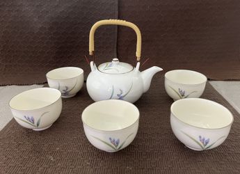 Vintage Floral Ceramic Japanese Tea Set