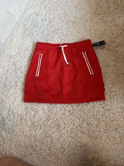 Red white small forever 21 new sporty Women's short Skirt with Drawstring 