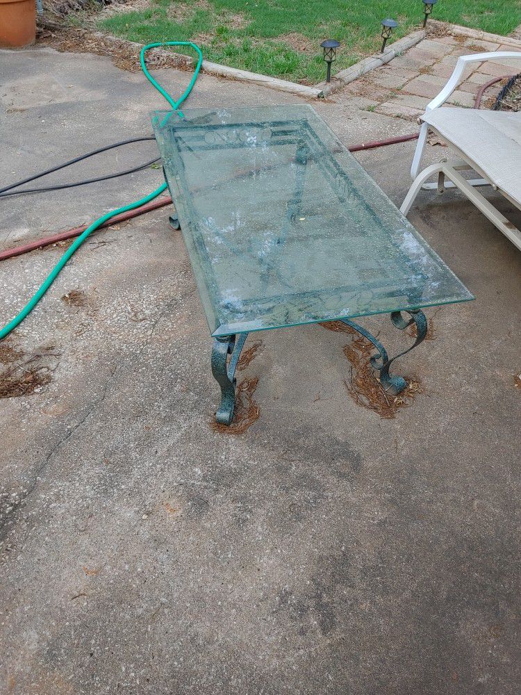 Metal and Glass coffee table