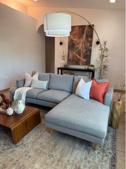 Light gray sectional sofa