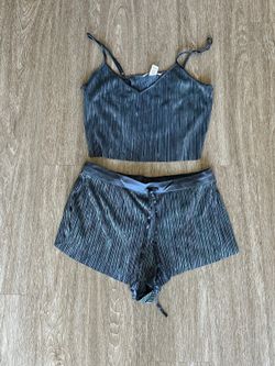 Victoria's Secret ribbed two piece set blue