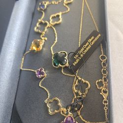 Clover gemstone Effy Inspired necklace