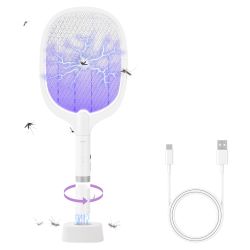 Chargeable Electric Mosquito Bug Fly Racket Zapper Swatter Handheld New Condition 