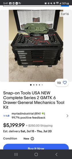 Snap-on Tools USA NEW Complete Series 2 GMTK 6 Drawer General Mechanics Tool  Kit