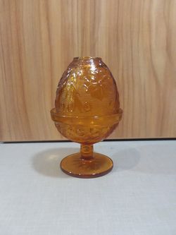 Vintage Amber Fairy Lamp Votive Candle Holder