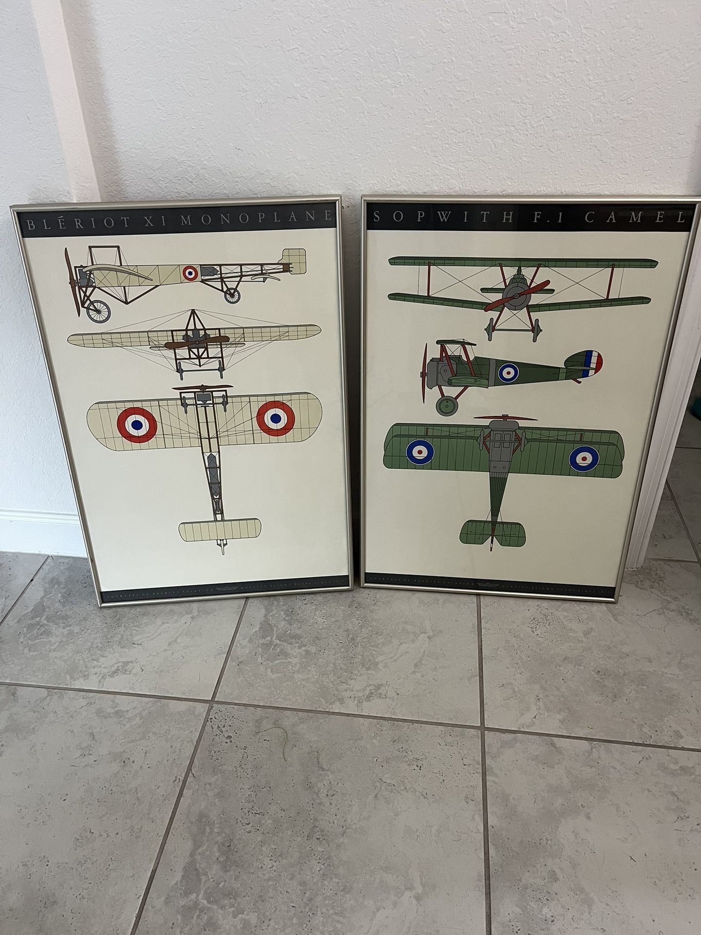 Framed Airplane Prints for Office, Nursery, Boys Room