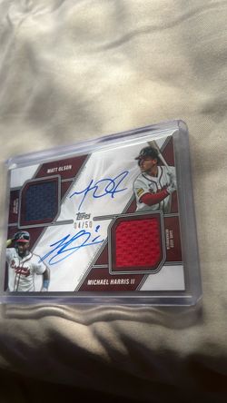 Topps Matt Olson & Michael Harris II Dual Auto Relic Card 04/50