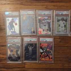 7 PSA Graded Sports Cards