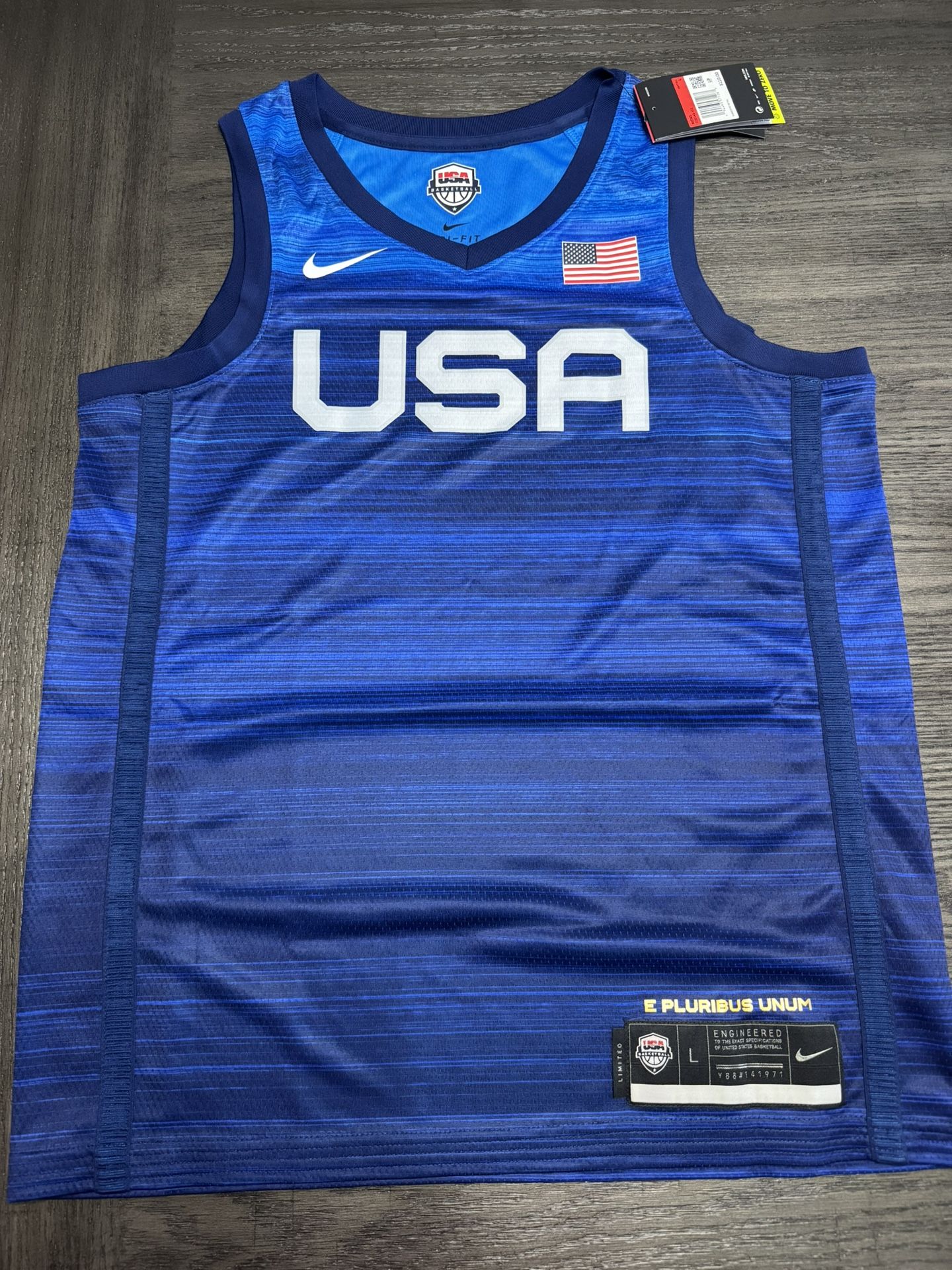 NWT Nike Tokyo Olympics Team USA Limited Basketball Jersey CQ0145-451 Blue Sz L