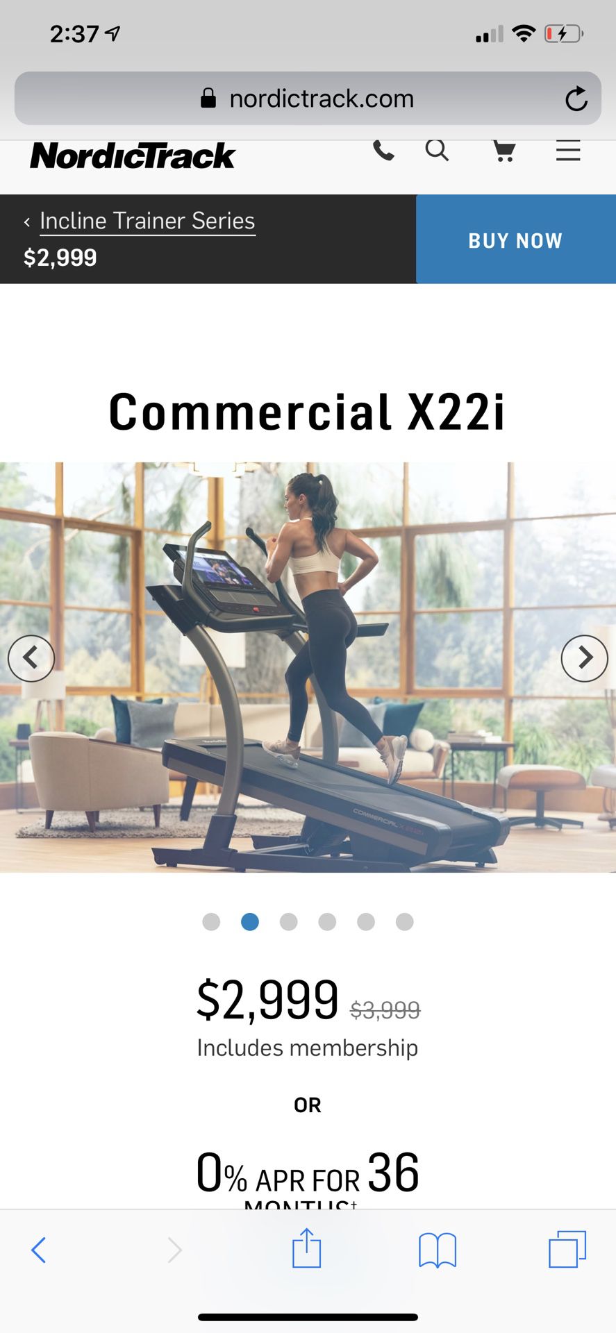 NordicTrack X22i incline treadmill