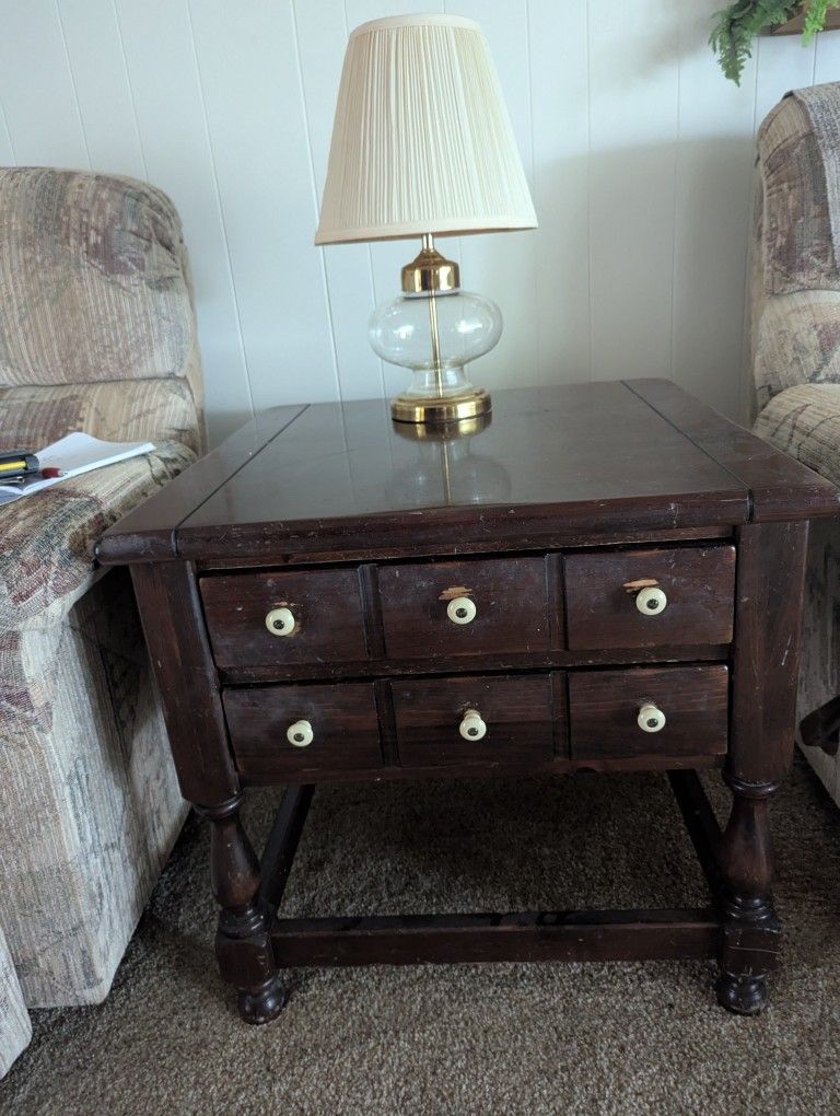 Vintage Ethan Allen Table With 6 Drawers (OBO)