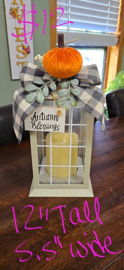 Fall Pumpkin Lantern with Candle
