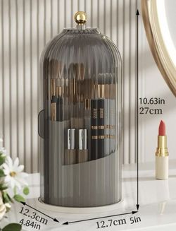  GYORI Large Capacity Cosmetic Organizer with Lid Compartment Design and 360 Degree Rotating Feature - Perfect for Makeup Storage