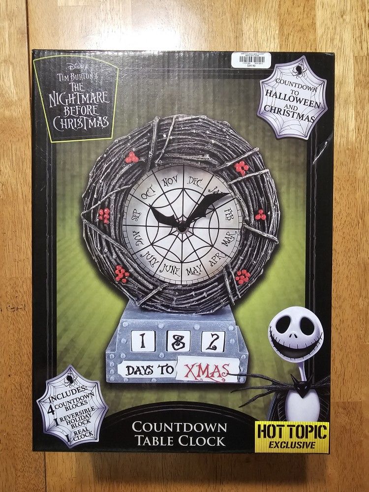 Nightmare Before Christmas Countdown Table Clock Hot Topic Exclusive