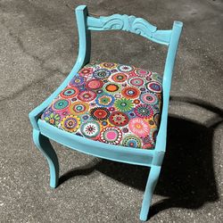 Wooden Vanity Chair New Upholstery Fabric 