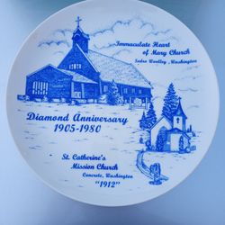 Immaculate Heart Of Mary Church Diamond Anniversary Plates