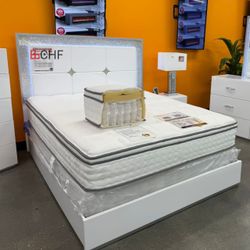 LED On Headboard Queen / King Size Bed Frame  - Mattress Sold Separately 