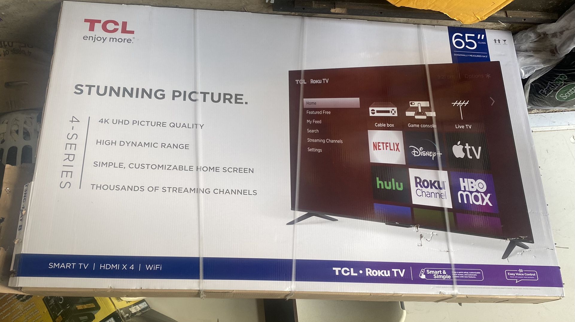Brand NEW—- TCL 65 Inch 4k UHD Smart TV