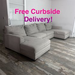 Free Curbside Delivery! Double Chaise Sectional Couch