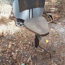 Homemade Adjustable Shop Stool  With Solid Walnut Seat