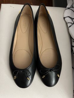 Lauren Ralph Lauren Black Leather Ballet Flats
