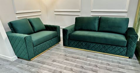 New Velvet Sofa And Loveseat