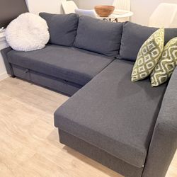 LIKE NEW Dark Gray IKEA Friheten Sectional Sofa Bed Couch