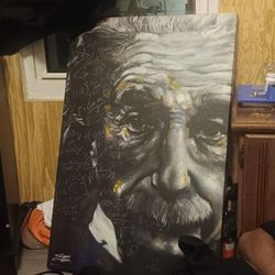 STEPHEN FISHWICK Canvas Picture Of Einstein It's All Realive 